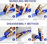 TLGREEN 9m x 50mm Double J Hook Ratchet Straps 11000 lbs Heavy Duty 4Pcs view 4