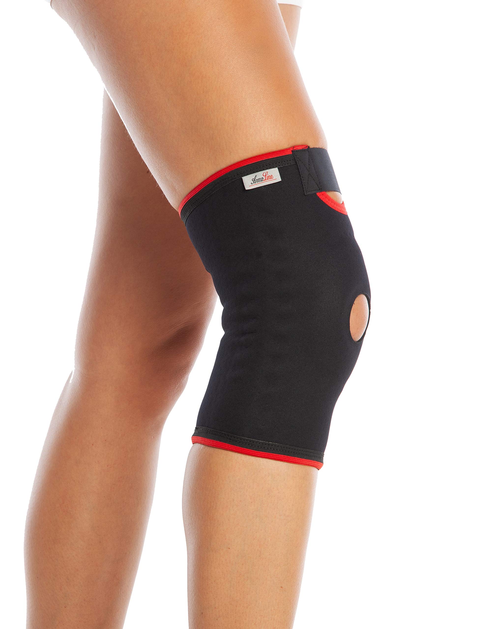 ArmoLine Ligament Knee Brace Support for Patellafemoral Pains Joint Support Knee Compression Meniscus Tear Acl MCL Injuries Jumper's Knee Arthritis Knee Brace Men Women Adjustable Knee Stabilizer (S)