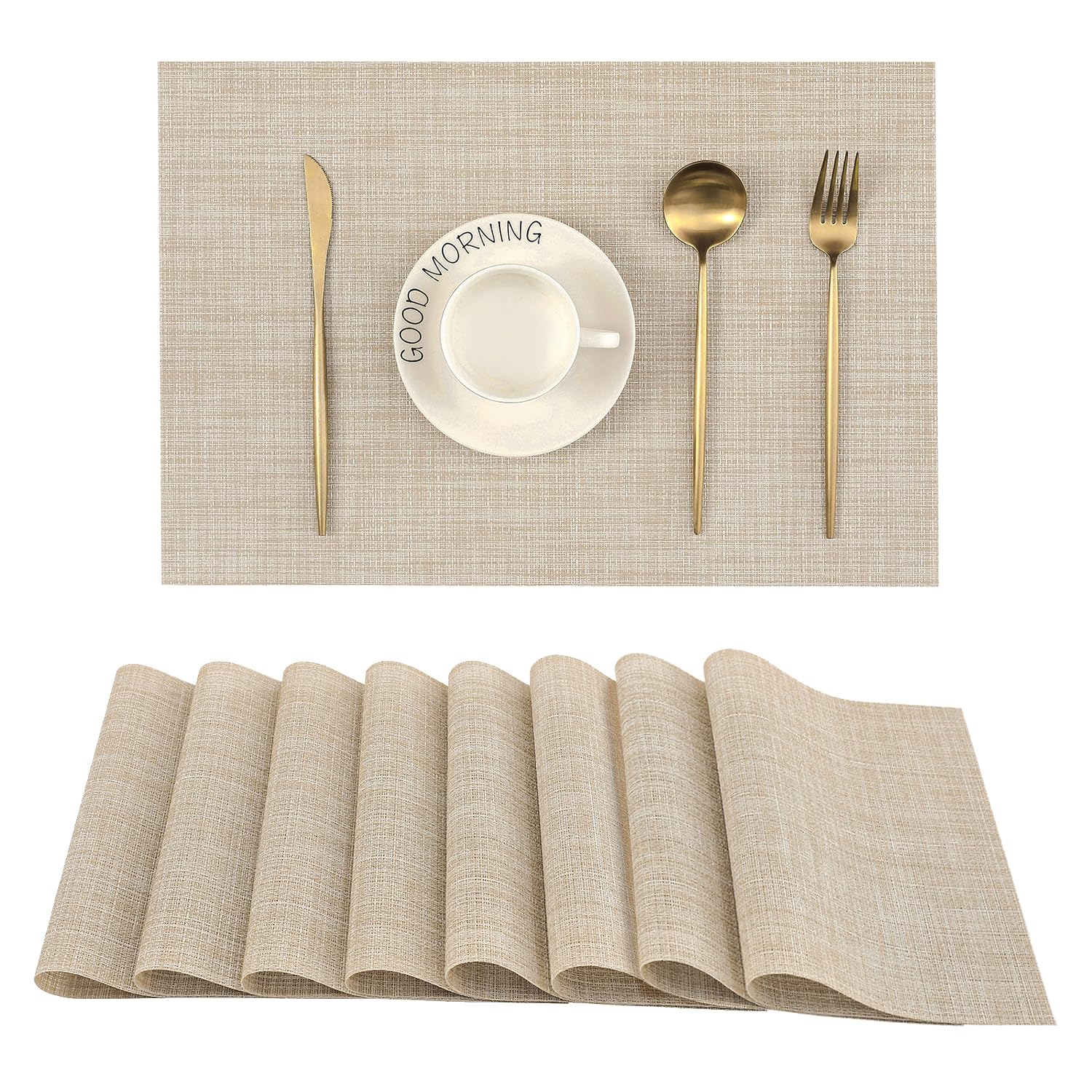 Leetaltree Beige Placemats Set of 8 - Heat