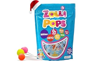 Zollipops Clean Teeth Lollipops, Anti Cavity, Sugar Free Candy for a Healthy Smile Great for Kids, Diabetics and Keto Diet, Natural Fruit Variety, 5.2oz (packaging may vary)