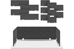 Ireer 4 Sets Desk Privacy Panel 47 x 16 Acoustic Desk Divider 24 x 16 Office Partitions with Clips Reduce Noise and Visual Distractions Sound Proof Absorbing Freestanding Privacy Divider Board