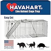 Havahart 1085 Large 1-Door Easy Set Humane Live Animal Trap for Armadillos, Cats, Groundhogs, Muskrats, Opossums, Raccoons, Skunks - Havahart Live Animal Cage Trap