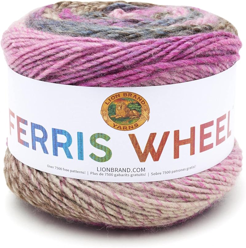 Lion Brand Ferris Wheel Roving Multicolor Yarn Wild Violets 3 oz 270 yd