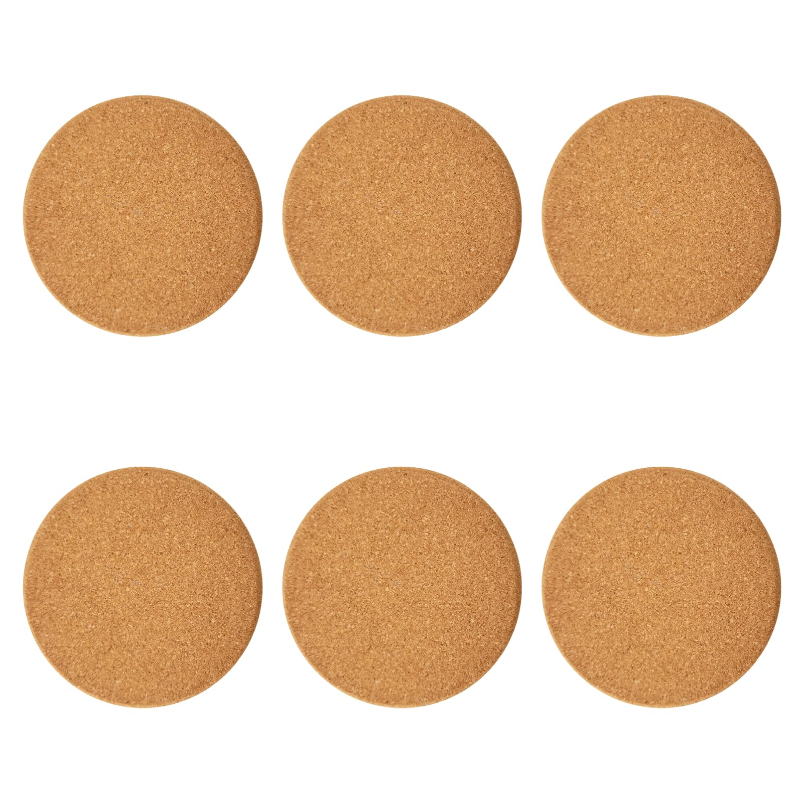 6Pcs Heat Resistant Thick Cork Coaster Elegant Cork Trivet Set Multifunctional Cork Mat Round Durable Thick Cork Mats for Coffee, Tea, Kettles, Pots