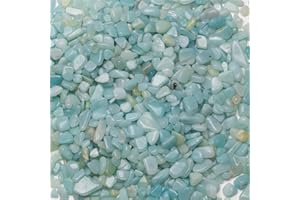 Cherry Tree Collection 1/2 Pound Polished Tumbled Gemstone Chips, Pebbles, Crystal Chips Bulk for Jewelry Making, Healing, Plants, Succulents, Aquariums, Decoration, Chakra (Amazonite)