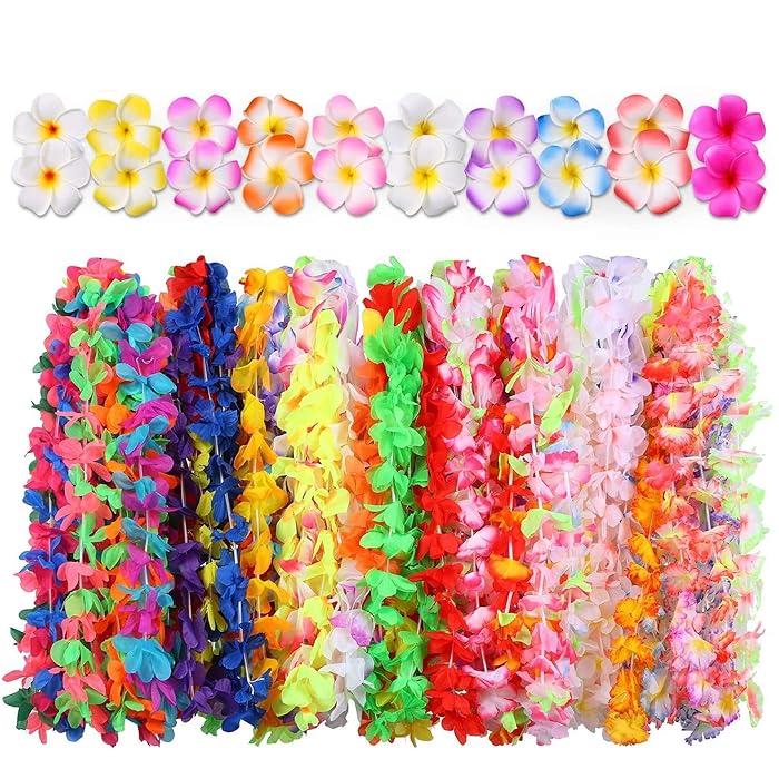 Buy Hawaiian Luau Party SuppliesHawaiian Leis(60Ct) with Hawaiian Flower Hair Clips(20pcs