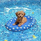 Pet Soft Dog Float Raft - Inflatable Dog Swimming Float for Summer (Small, Paws)