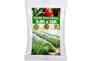 Garden Insect Mesh Netting 6.6ft x 16ft (2m x 5m), Wohohoho 1mm Ultra Fine Mosquito Netting Bug Netting Bird Netting Insect B