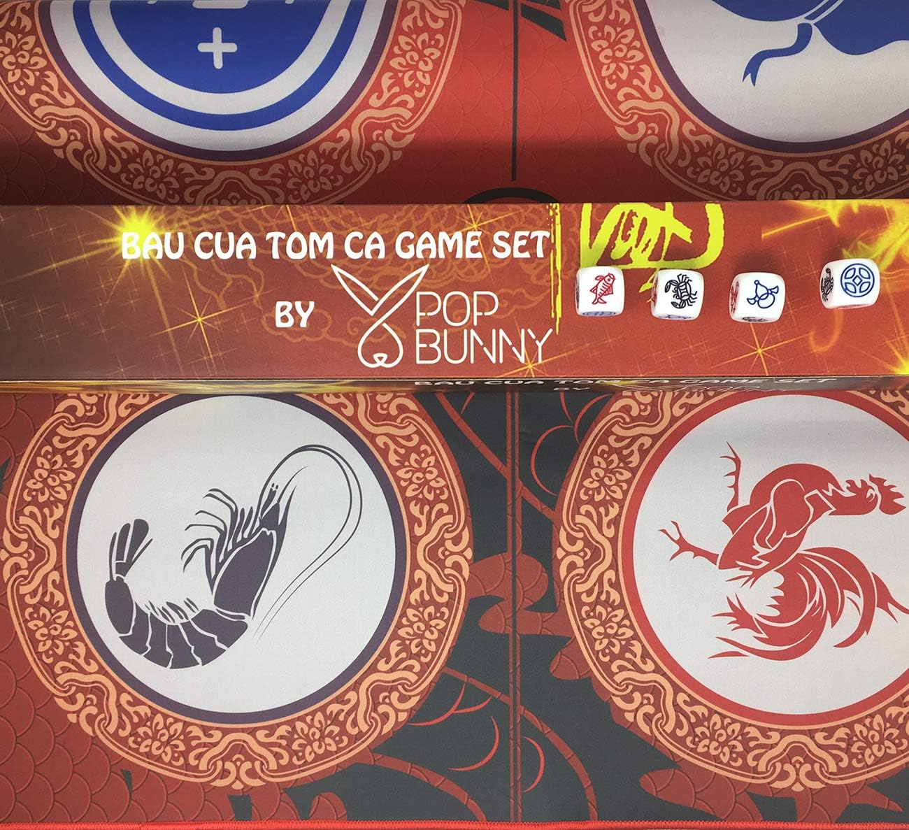 BAU Cua Tom Ca TET Game Set by Pop Bunny - Lucky Chess Game - Chinese New Year Game
