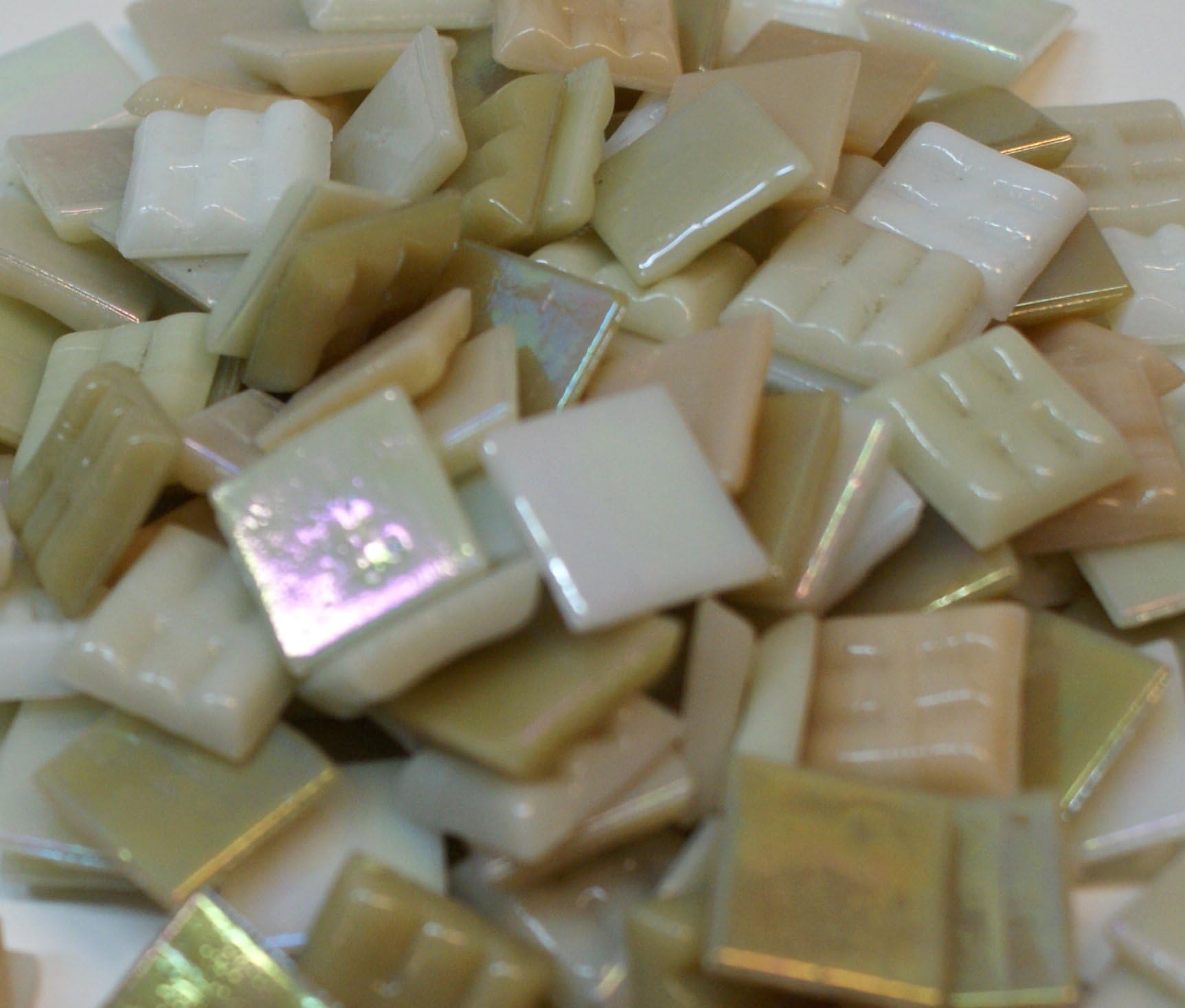Glass Mosaic Tile 5/8” – ½ Pound Cream Blend FBL07
