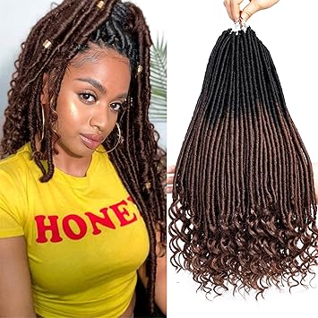Amazon Com 6 Packs 18inch Straight Goddess Locs With Curly Ends