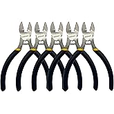 BOOSDEN 5" Diagonal Cutters,5 Pack Wire Cutters,DIY Cutting Pliers,Spring Loaded Side Cutters, Wire Snips for Jewelry Making and Wire Cutting