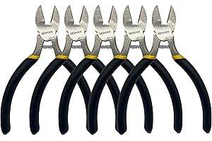 BOOSDEN 5" Diagonal Cutters,5 Pack Wire Cutters,DIY Cutting Pliers,Spring Loaded Side Cutters, Wire Snips for Jewelry Making and Wire Cutting