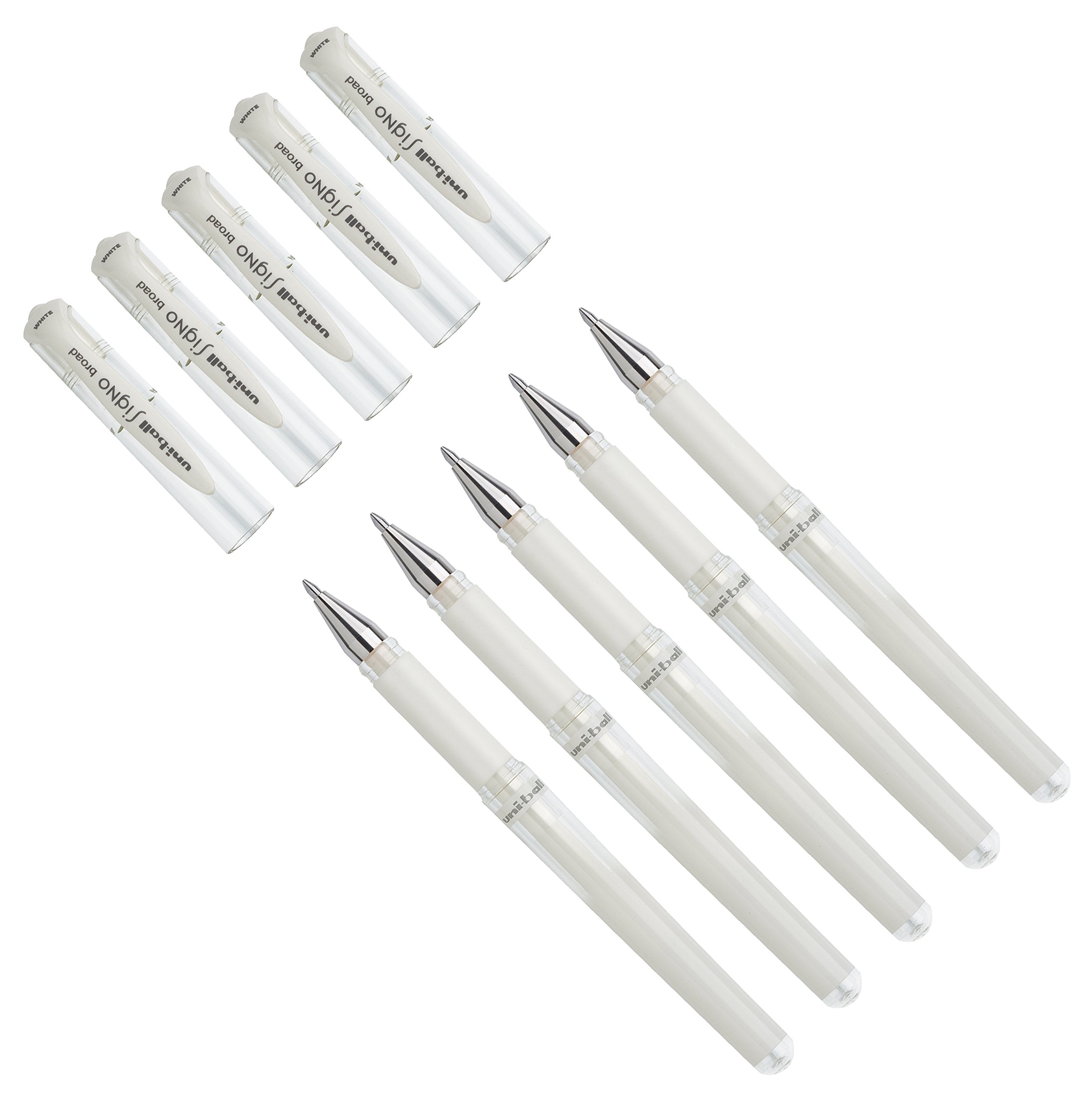 MITSUBISHI Signo Um 153 Roller Ball Pen, White [Weiß], Waterproof, Refillable, Ergonomic Grip, Wide