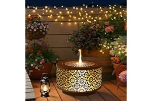 Outsunny Outdoor Water Fountain with LED Lights, 10" Tall Garden Waterfall Fountain Feature with Adjustable Flow for Patio Po