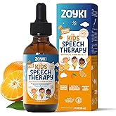 Zoyki Speech Therapy Drops for Kids - Speech Support Supplement for Communication Delay Cognitive Function Language & Brain Development with Zeolite Vitamins B12 D3 C - Sugar Free Gluten-Free Vegan