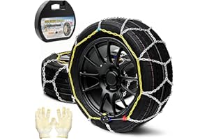 BasaltAuto Auto Tightening Snow Chains Tire Chains Quick Easy Installation HKN140 Set of 2 for Cars SUV Pickup Trucks RV 215 225 235 245 255 265 275 Winter Emergency Tire Traction for Snow Ice
