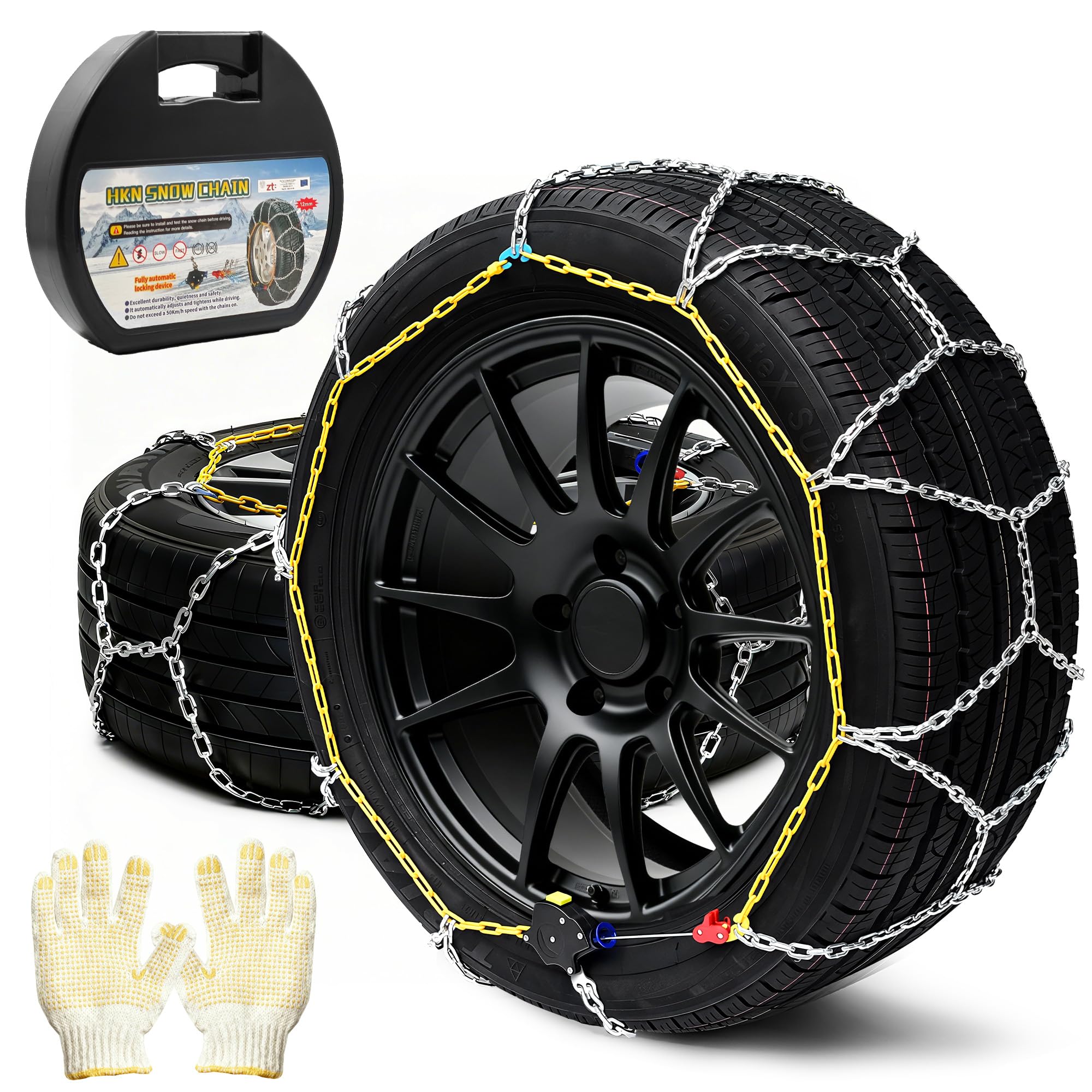 Photo 1 of BasaltAuto Auto Tightening Snow Chains Tire Chains Quick Easy Installation HKN130 Set of 2 for Cars SUV Pickup Trucks RV 215 225 235 245 255 265 275 30"*9.5 Winter Emergency Tire Traction for Snow Ice