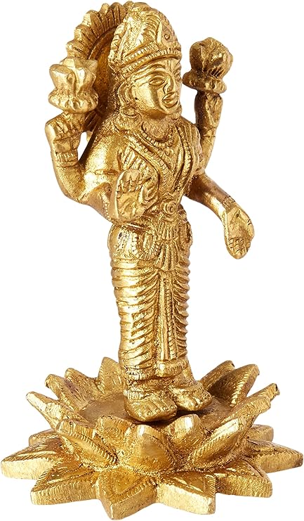 Amazon De Royal Lakshmi Oder Laxmi Messingstatue Gottin Des Glucks Und Des Reichtums Symbol Der