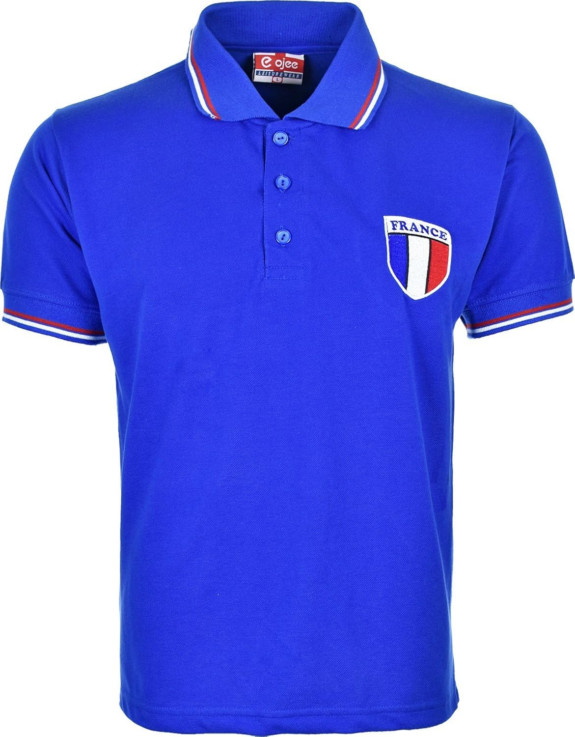 Activewear France Euro 2016 Football Polo Shirts with Embroidered Logo