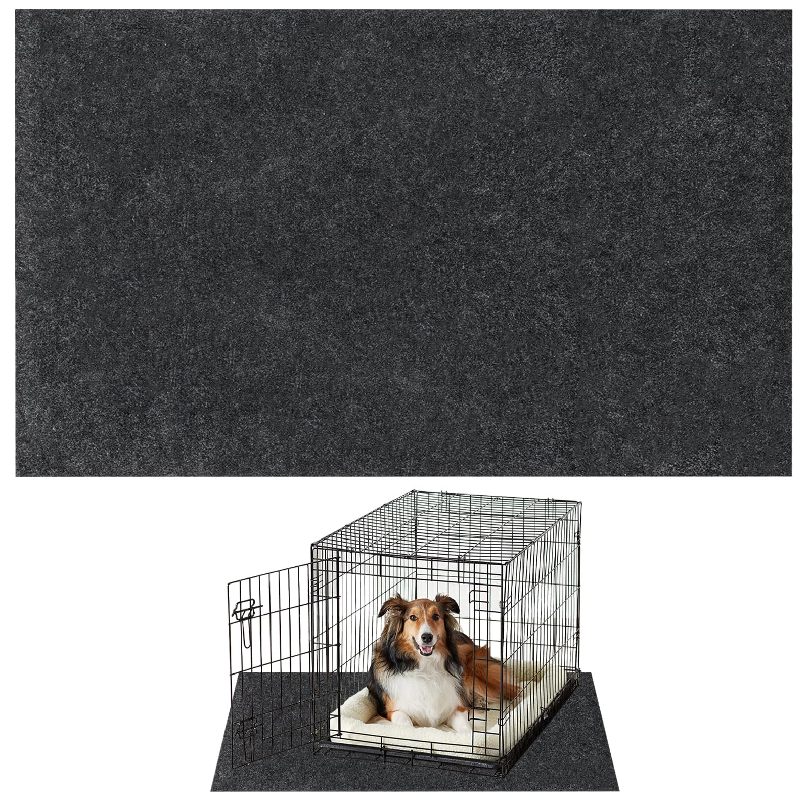 Under Dog Crate and Kennel Mat to Protect Floors,Non-Slip, Waterproof Dog Crate Mat Liner for Kennel Training,Protects Floors From Wear and Scratches 74 x120 cm