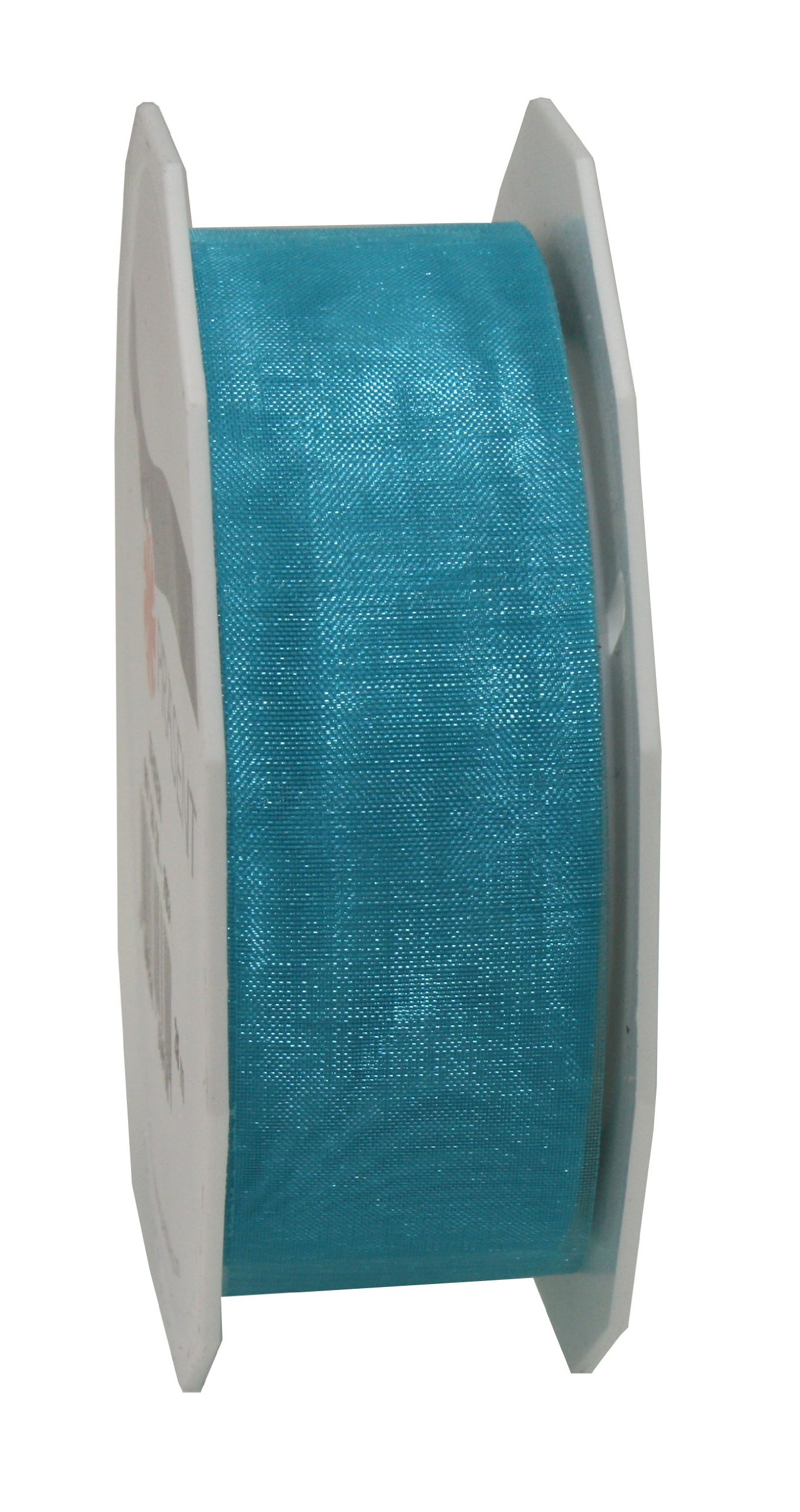 PRÄSENT Organza Ribbon, Polyester, Turquoise, 25mm-25m — image 1