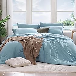 WRENSONGE Blue Queen Comforter Set, 7 Pieces Soft