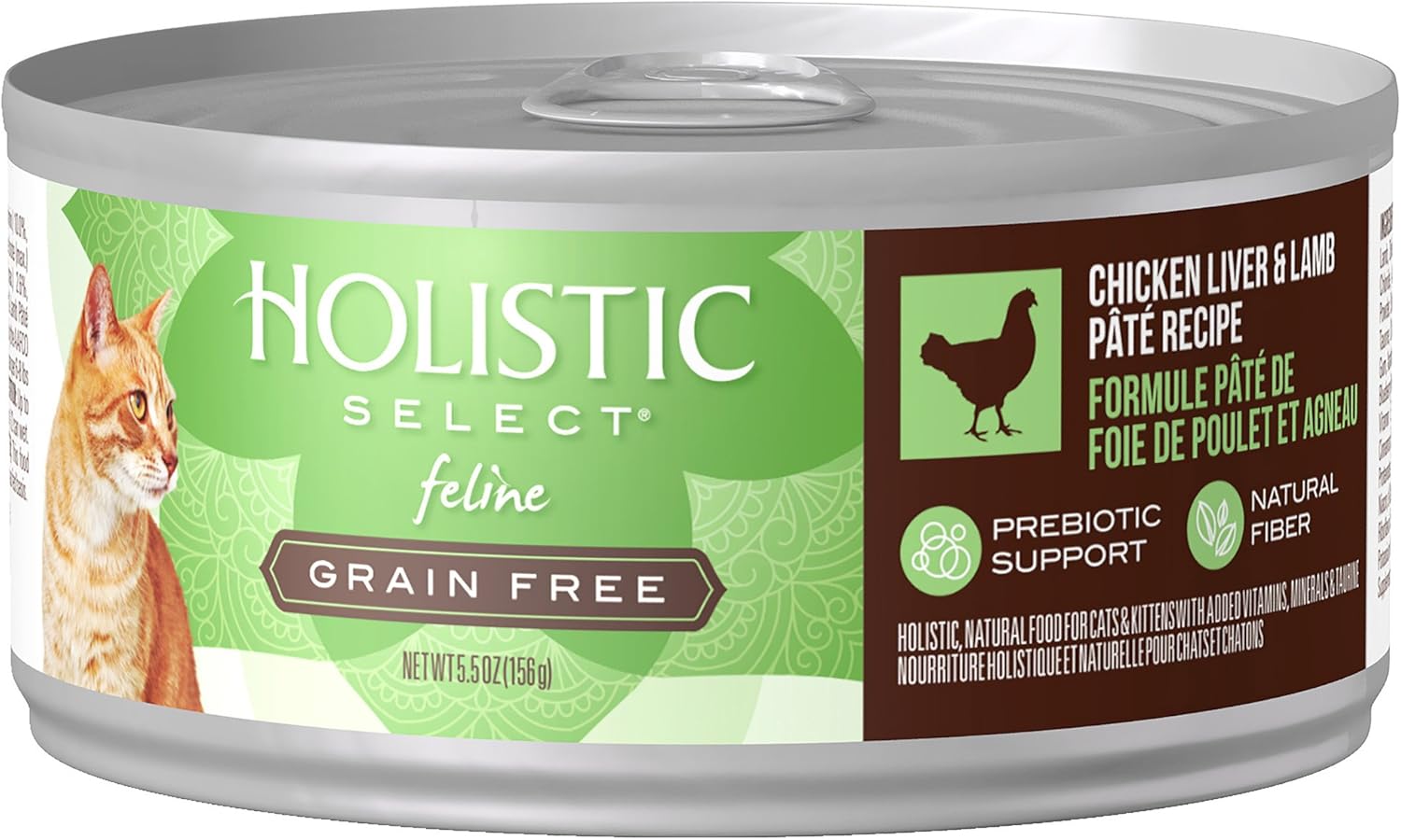 Holistic Select Natural Canned Grain Free Wet Cat Food, Chicken Liver & Lamb, 5.5Ounce Can