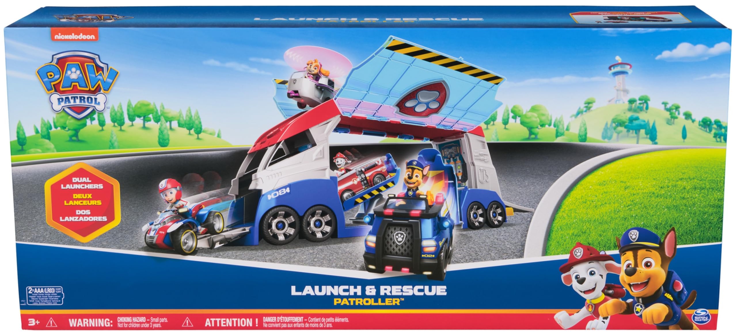 Paw Patrol, Transforming PAW Patroller with Vehicle Launchers, Lights & Sounds, Ryder Action Figure & ATV Toy Car, Kids Toys for Boys & Girls Ages 3+