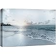wall26 Canvas Print Wall Art Washed Out Gray Sunset Beach Shoreline Nature Wilderness Photography Modern Art Rustic Scenic Colorful Multicolor for Living Room, Bedroom, Office - 24"x36"