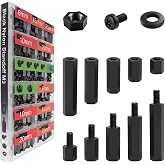 EEEEE M3 Black Nylon Standoff Screws Spacers Nuts for Motherboard &amp; PCB Mounting Hardware Circuit Board Assortment kit (600pcs) 6mm 10mm 15mm 20mm 25mm
