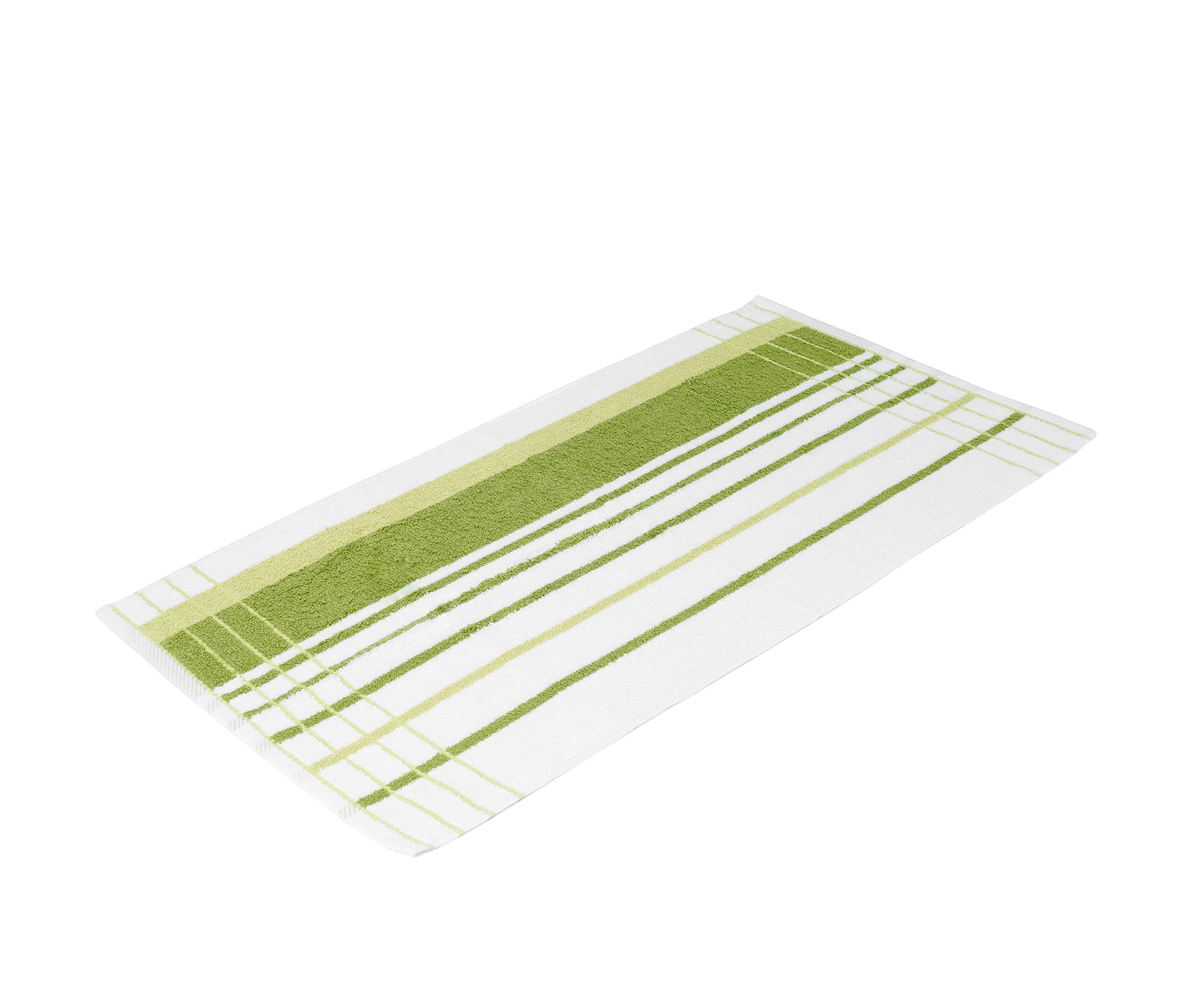 Gözze - Beach Towel, Set of 2, 100% Cotton, Berlin, Striped, 50 x 100 cm - Lime/White
