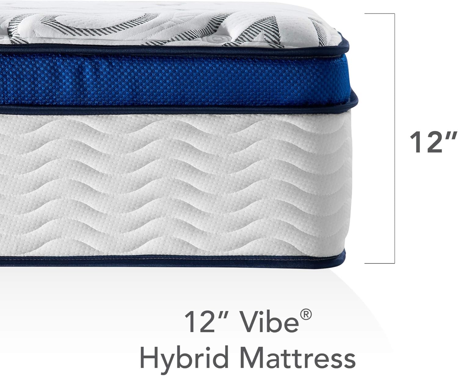 Vibe Quilted Gel Memory Foam and Innerspring Hybrid Pillow Top 12-Inch Mattress / CertiPUR-US Certified / Bed-in-a-Box, Full: Furniture & Decor