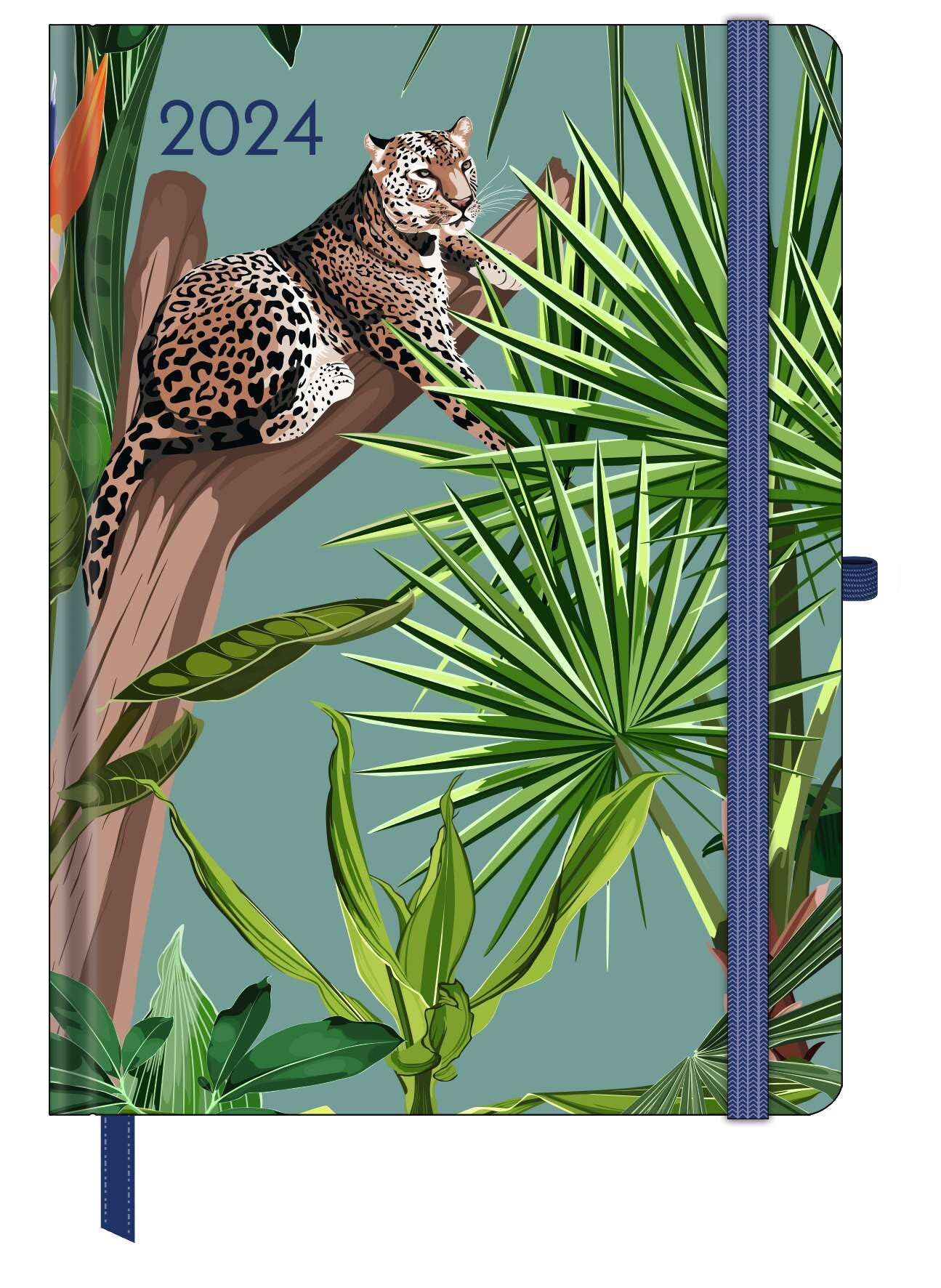 GreenLine Diary Jungle 2024 - Book Calendar - Pocket Calendar - 16 x 22 cm