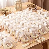 Cunno 24 Sets Muslim Prayer Beads Islamic Eid Gifts with Bows, Bags Tasbeeh Islamic Prayer Beads Bulk Party Favors Muslim Festival Rosary Religious Jewelry Favors for Ramadan Hajj Wedding