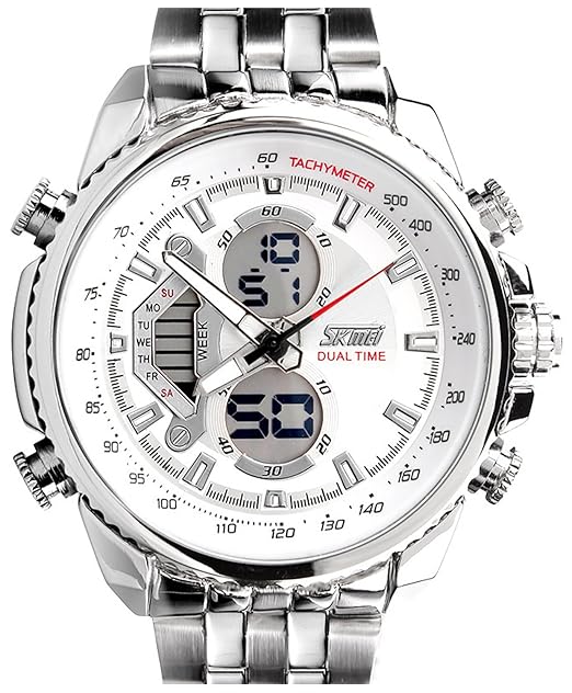 Skmei Analog-Digital Black Dial Mens Watch - 993-White