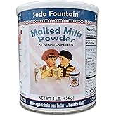 Soda Fountain Malted Milk Powder 1 lb. Canister - Malt Powder for Ice Cream and Baking