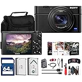 Sony Cyber-Shot RX100 VII Camera with 24-200mm Lens (DSC-RX100M7) Bundle | For Photography &amp; Video | 20.1MP 1-Inch Stacked CMOS Sensor | NP-BX1 Battery + 64GB Memory Card + Card Reader + Case + More