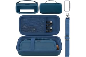 co2CREA Hard and Silicone Case Replacement for Bose New SoundLink Flex 2nd Gen Bluetooth Portable Speaker, with Carabiner and Shoulder Strap (Twilight Blue Case)