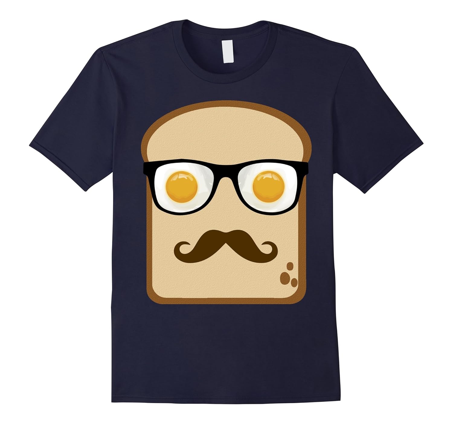 Hipster Smart Bread Glasses Mustache T-shirt Foodie Tee-ANZ