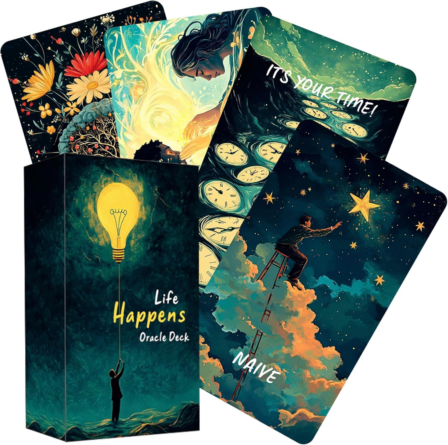 LIGHTOF JUSTICE Life Happens Oracle Cards, Love Oracle Cards for Beginners, Clarifying Life Situations Oracle Deck, Spiritual Guidance