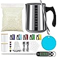Ohcans Candle Making Kit Supplies, Soy Wax DIY Candle Making for Adults, with 900ml Candle Make Pouring Pot,Candle Jar Candle Wicks, Wicks Sticker, Wicks Holder, Thermometers