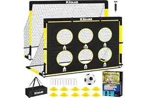 Kids Soccer Goal for Backyard Set - 2 of 6x4 ft Soccer Goals Training Equipment, Soccer Net for Kids Age 3-5 6-8 8-10 10-12, Ball, Targets for Toddler Kid Youth Soccer Games Sports Outdoor Play
