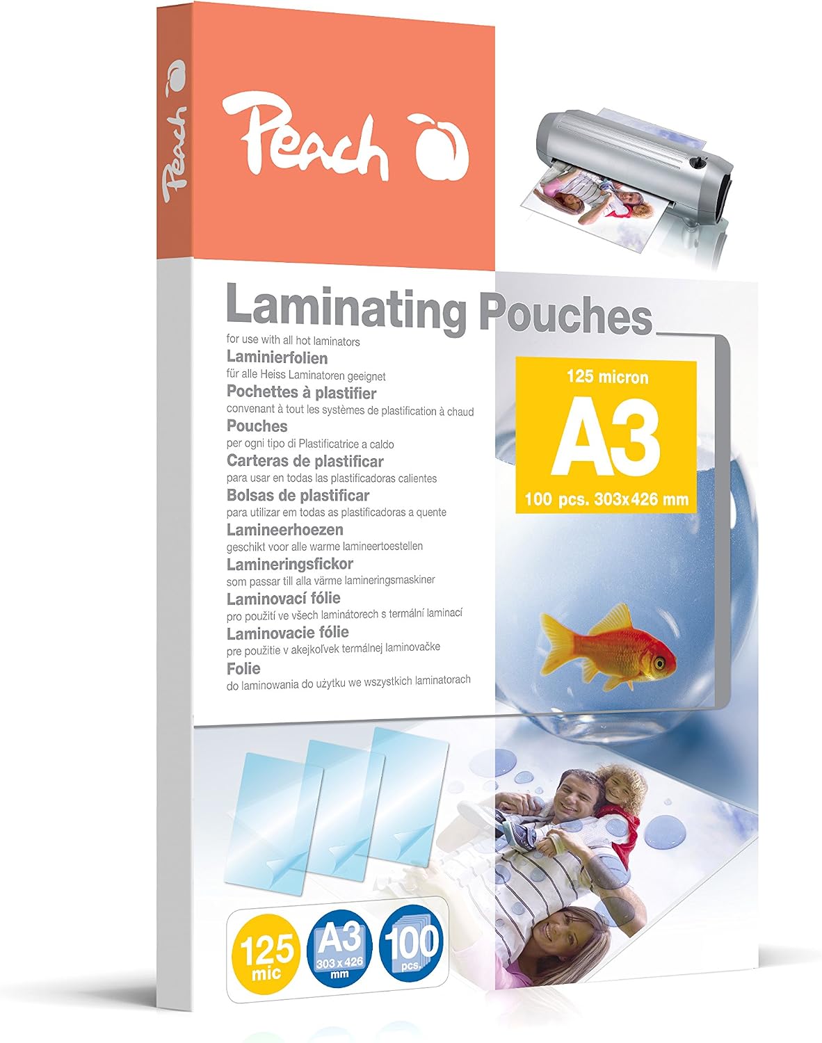 Peach PP525-01P Laminating Pouches A3 125 microns Pack of 300, Glänzend - Image 3