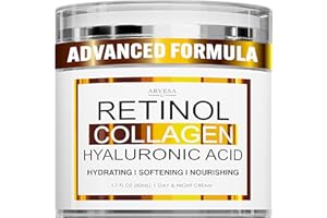 Retinol Cream for Face - Face Moisturizer with Collagen - Lightweight Day and Night for Women and Men - Facial Cream Neck & D