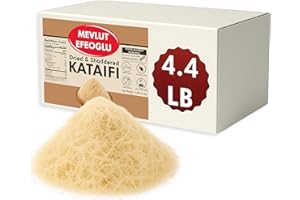 MEVLUT EFEOGLU Bulk Kataifi, 4.4 Lbs (2 Kg) Kataifi Shredded Fillo Dough, Kadayif for Dubai Chocolate, Katafi Phyllo Dough, Natural Khatafi for Knafeh (4.4 lb)