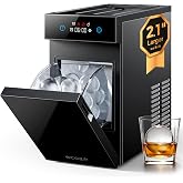 ecozy 2.1" Clear Ice Ball Maker Countertop Minimal Footprint Sphere Ice | CrystalFlux Technology, 8H Timer, 1 pc in 30 Mins, 48 pcs/Day, Self-Cleaning, Home Bar Whiskey &amp; Bourbon