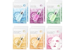 GUOYAOLIFU 12 Pack Face Masks Skincare for Women, Hydrating & Nourishing Facial Masks for All Skin Types, Gentle Face Masks for Sensitive Skin, Bulk Spa Facial Mask Gift Set
