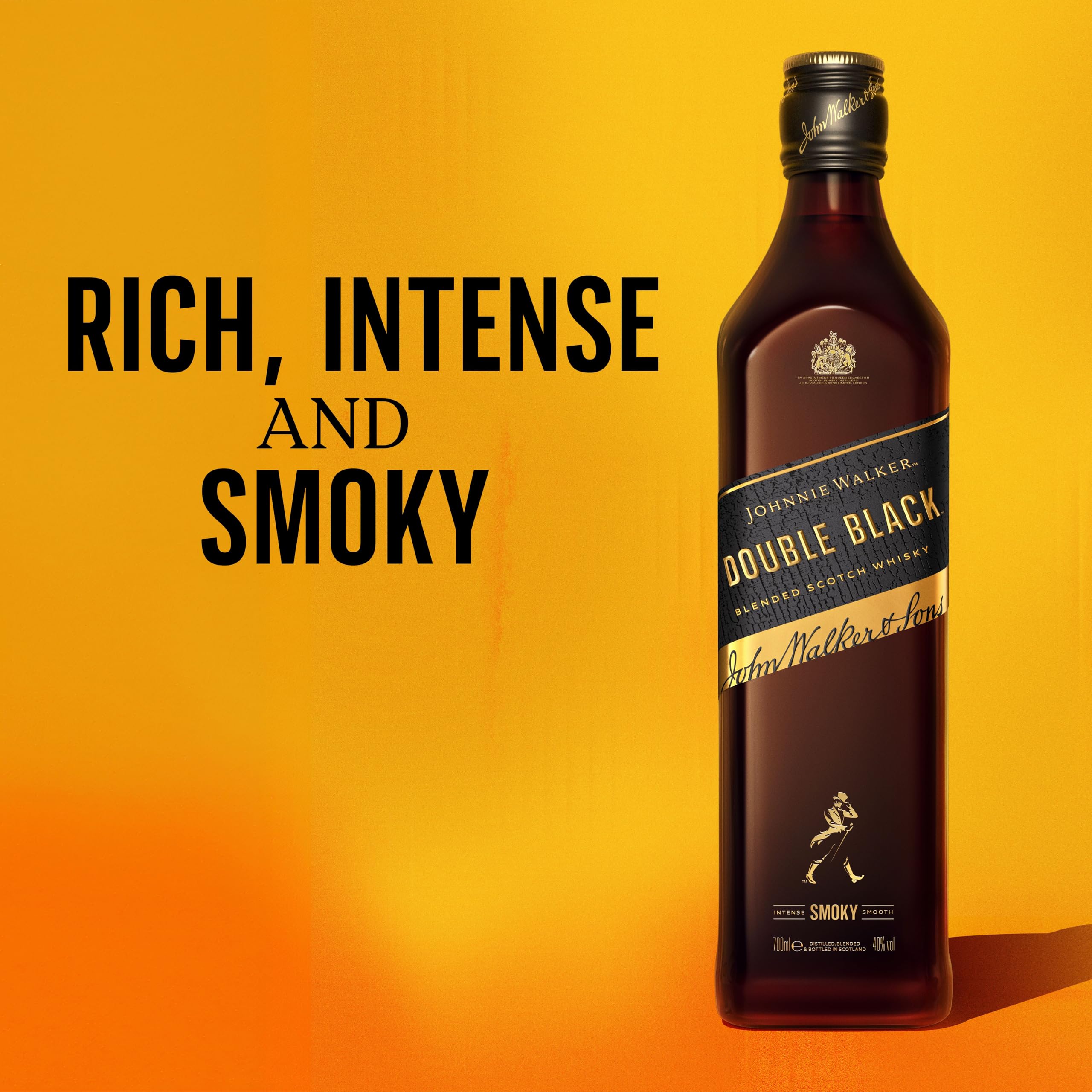 Johnnie Walker Double Black Label, Blended Scotch Whisky, aus den vier Ecken Schottlands direkt ins Glas, 40% vol, 700ml Einzelflasche 3