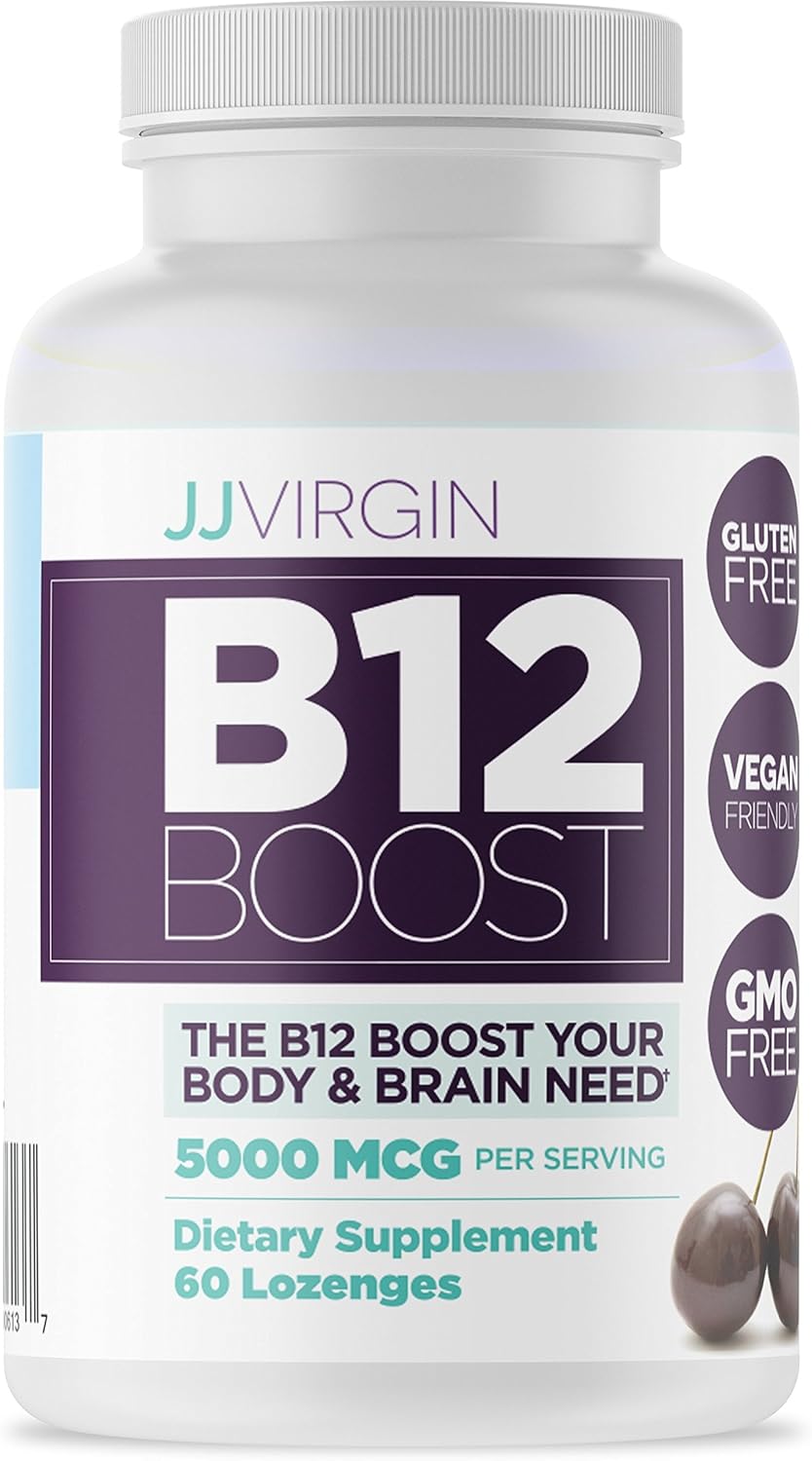 JJ Virgin B12 Boost Lozenges High Dose Vitamin B12 with Natural Black Cherry